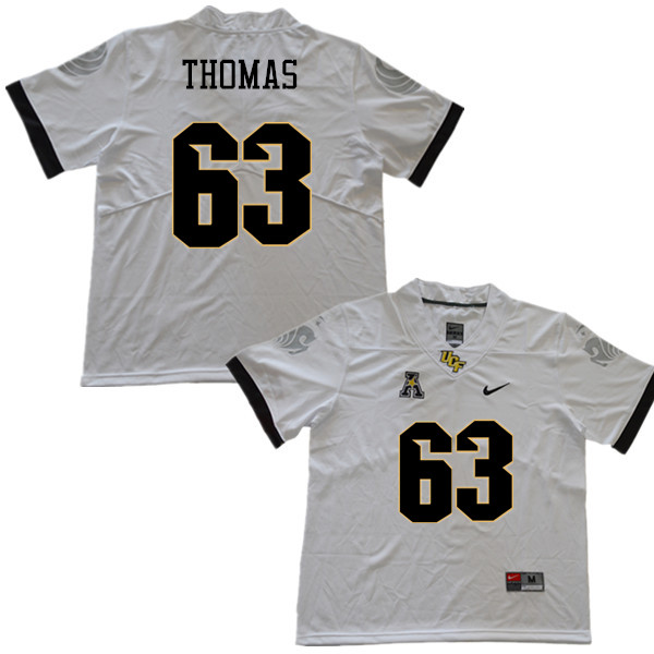Men #63 Jared Thomas UCF Knights College Football Jerseys Sale-White